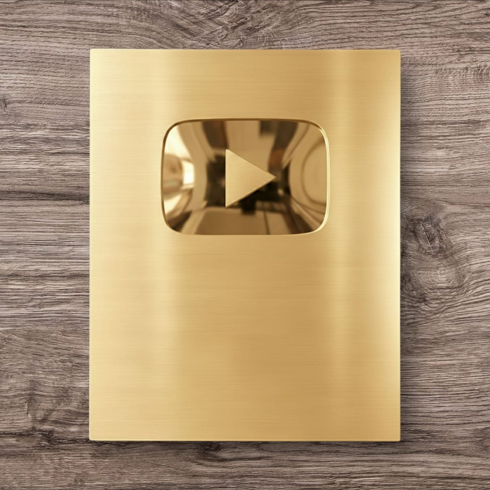 Custom YouTube Golden Play Button Replica – Personalized 1m Creator Award Plaque