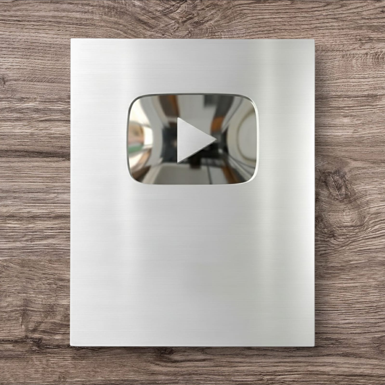 Custom YouTube Silver Play Button Replica – Personalized 100K Creator Award Plaque