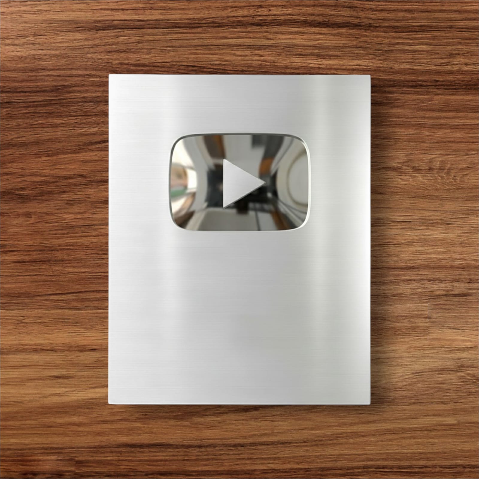 Custom YouTube Silver Play Button Replica – Personalized 100K Creator Award Plaque